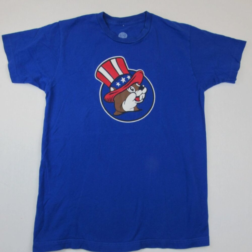 Buc-ee's Unisex M Beaver USA 4Th Of July Blue Freedom Ringing Uncle Sam Shirt